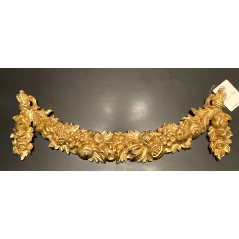 Gold‎ Gilt Baroque Fruit Floral Swag Italy Wall Hanging
